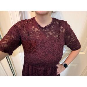 Torrid Burgundy Lace Blouse Size 0